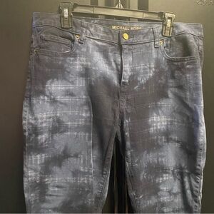 Michael Kors Navy Tie-Dye Skinny Jeans